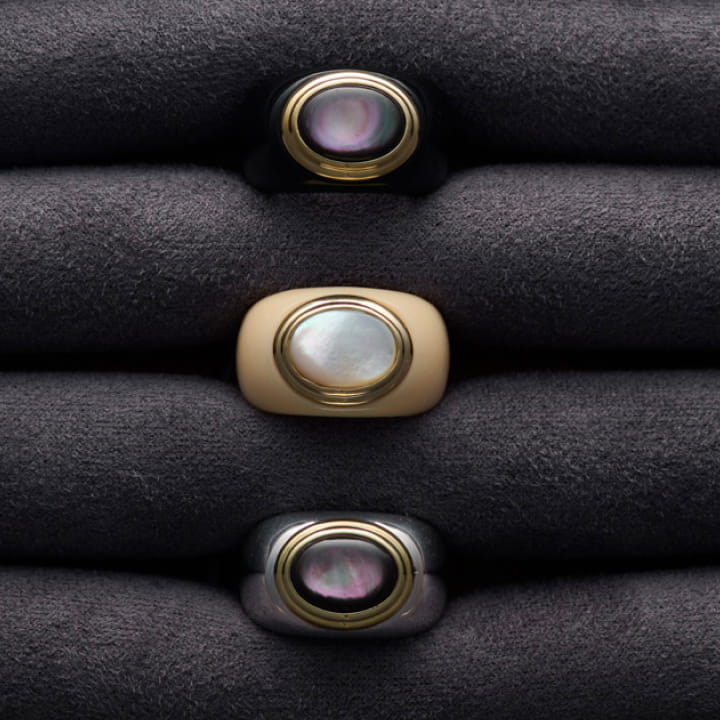 Three Core Rings in a ring holder.